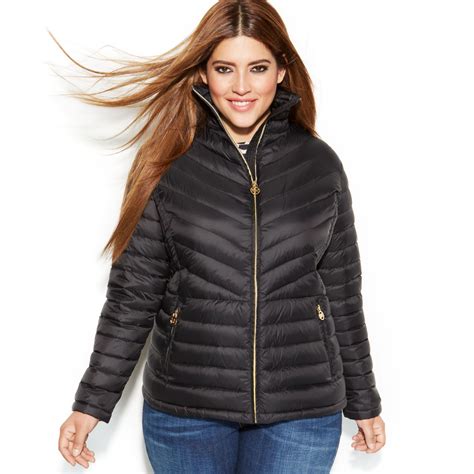 michael kors packable quilted down puffer jacket coat|Michael Kors lightweight packable jacket.